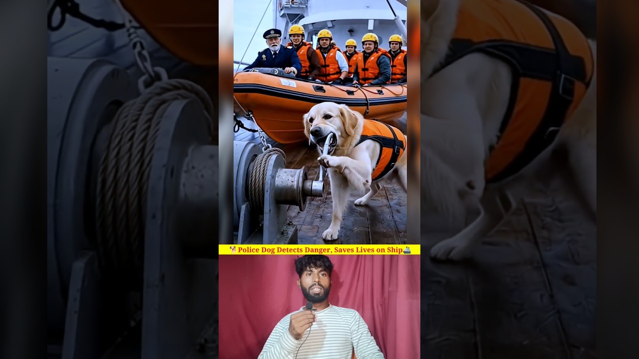 🐕Police Dog Detects Danger, Saves Lives on Ship🚢#beautiful #dog #story #trending #ytshorts #viral