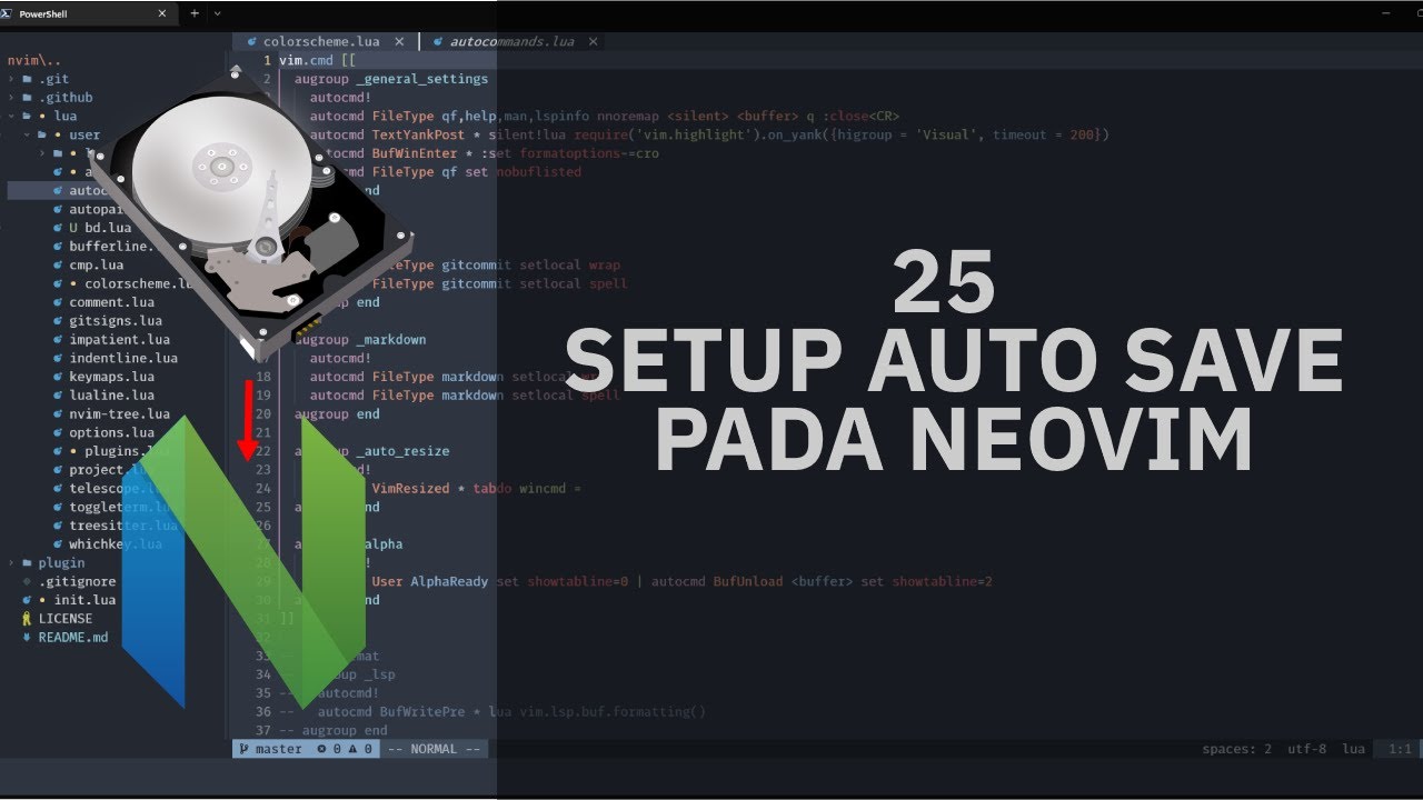 VIM TUTORIAL 25 SETUP AUTO SAVE PADA NEOVIM - YouTube