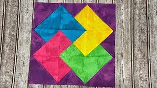 card trick quilt block tutorial