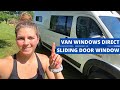 Van windows direct sliding door window  ram promaster van build series  van life  female traveler