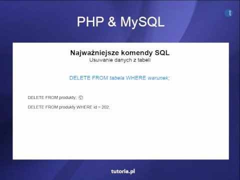 Usuwanie rekordów w MySQL - tutoria.pl