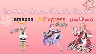 Reviewing cheap vs expensive cosplays (Amazon, AliExpress, Uwowo!)❤️