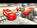 Can Monster Truck Mc.Queen vs Mc.Queen Car Stop The Train GTA 5?