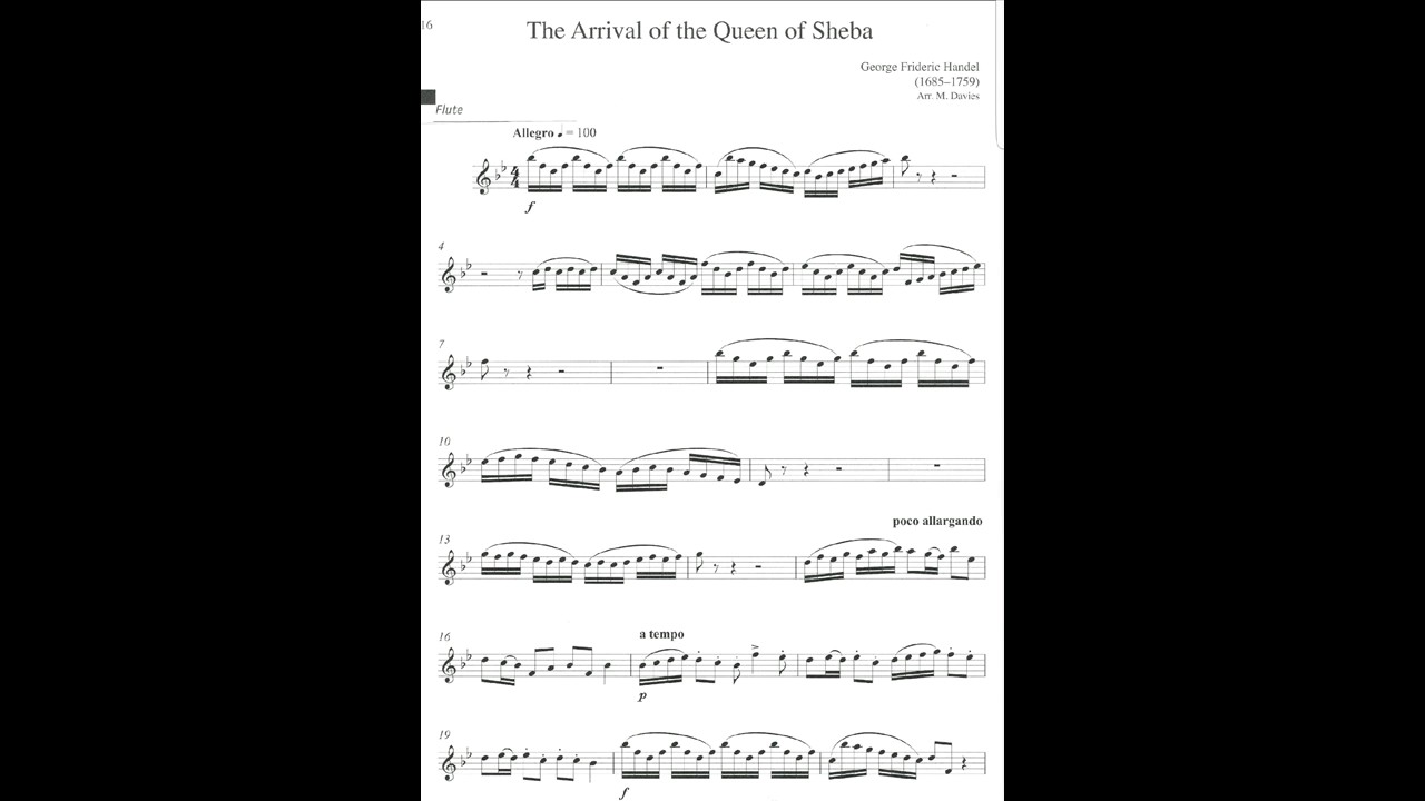 G F Handel The Arrival Of The Queen Of Sheba Accompaniment Youtube