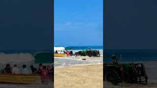 🤪 Rather a surprising use for a tractor #tractor #beach #boat #boatarde #goaindiatravel #shorts #yt