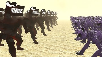 1000 Mecha Titan Smiling Critters vs 1000 Titan Lore - Poppy Playtime Chapter 4 in gmod