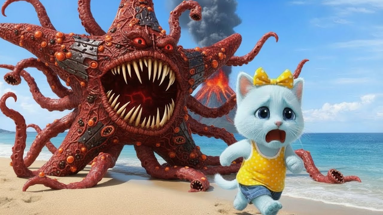 A Kitten Picked Up a Starfish 🌊⭐… And Suddenly Everything Went Wrong! | AI Cat Story