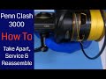 Penn Clash 3000 Fishing Reel - How to take apart, service and reassemble