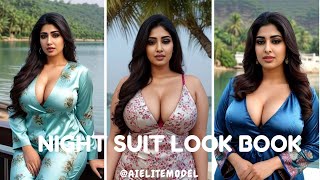 [4K] Stunning Indian Model's Chic Clothing Lookbook #Beauty #Viral #Nightsuit