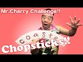 【Mr.Cherry Challenge!!】Most drink coasters flipped and caught with chopsticks