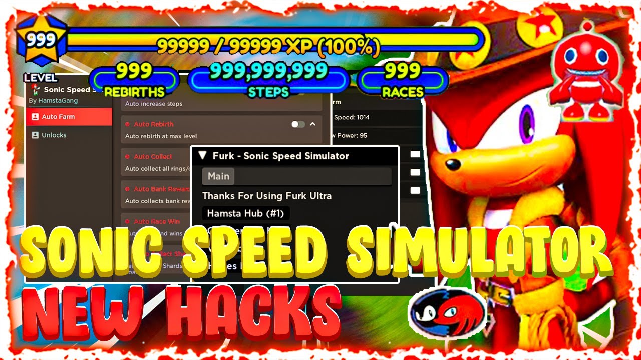 Sonic Speed Simulator Script  WIN ALL RACES, PASSIVE STEPS FARM, AUTO  REBIRTH & MUCH MORE!