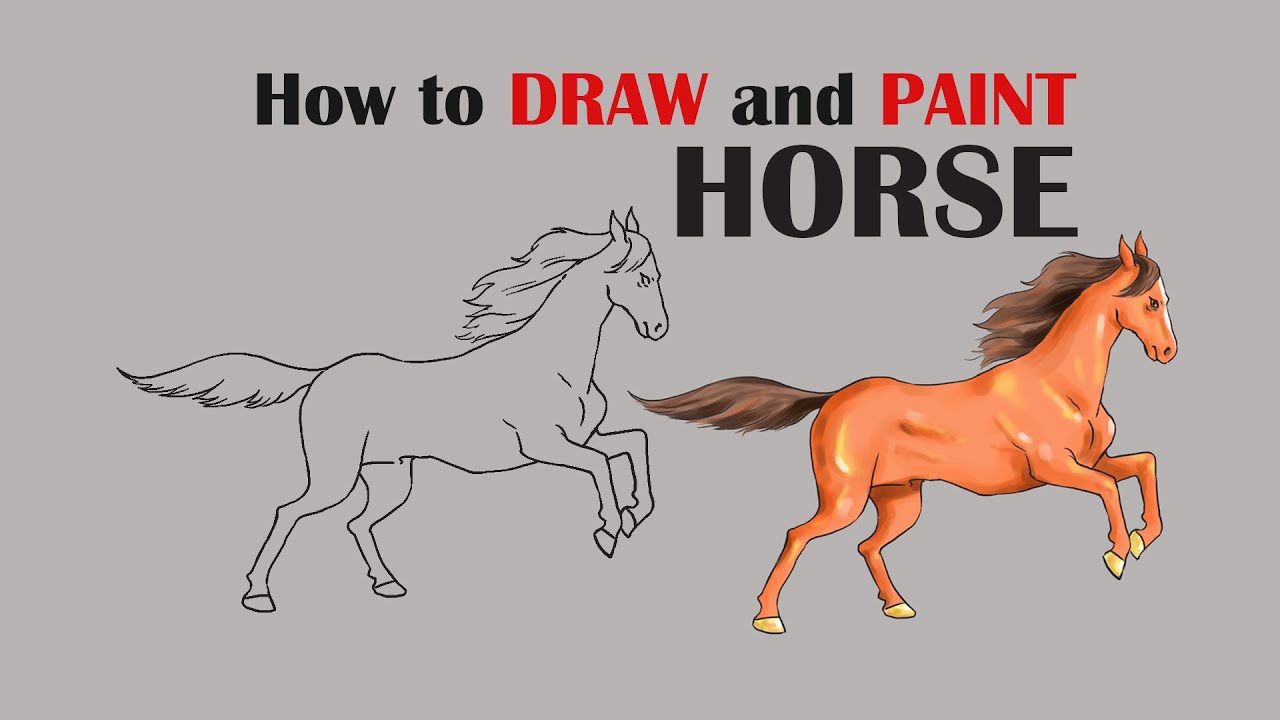 How To Draw and Paint HORSE YouTube