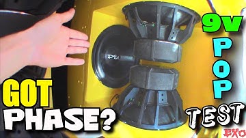 How To Test Subwoofer Phase w/ 9V Battery | EASY Car Audio Tutorial // Speaker Phasing w/ DC Voltage