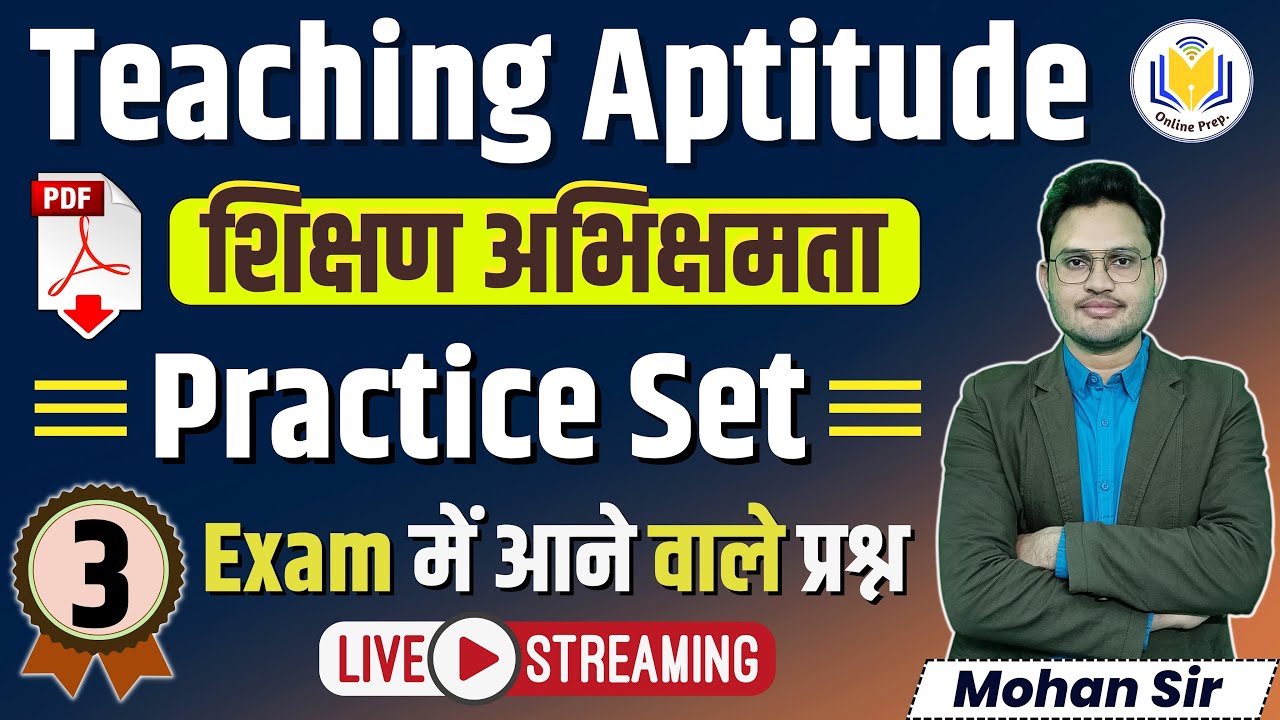 Teaching Aptitude Practice Set 03 Teaching Aptitude questions for
