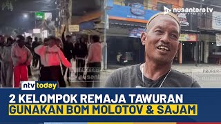 Mencekam! Aksi Remaja di Depok Tawuran Pakai Bom Molotov & Sajam di Jalan | NTV TODAY