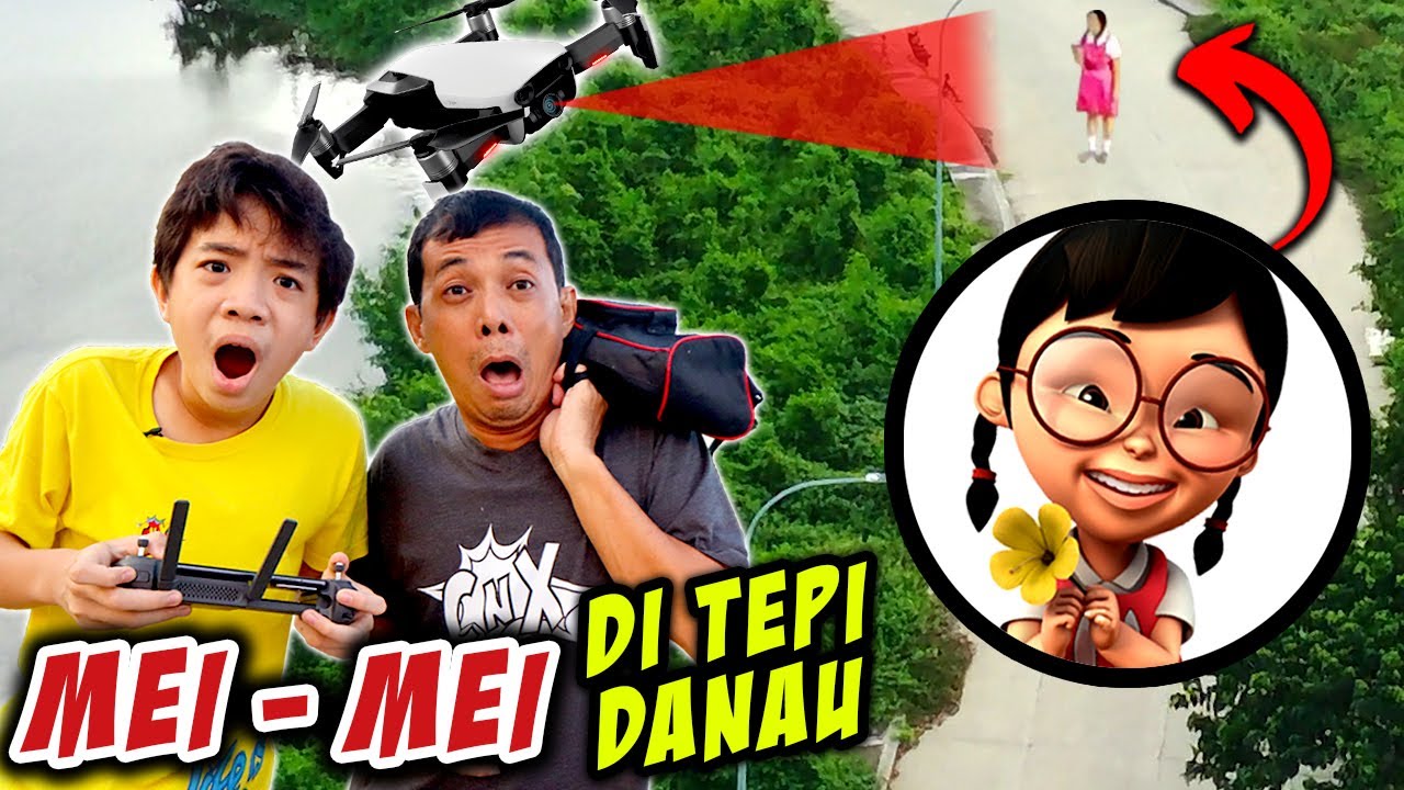 DRONE MENANGKAP NAMPAK SOSOK MEI MEI UPIN IPIN DI TEPI DANAU PENGAIRAN !!