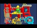 Transformers Rescue Bots Griffin Rock Firehouse Headquarters Bumblebee Optimus Prime Heatwave Figure