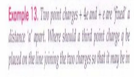Two Point Charges +4e and +e Are Fixed a Distance A Apart Where Should A Third Point ....