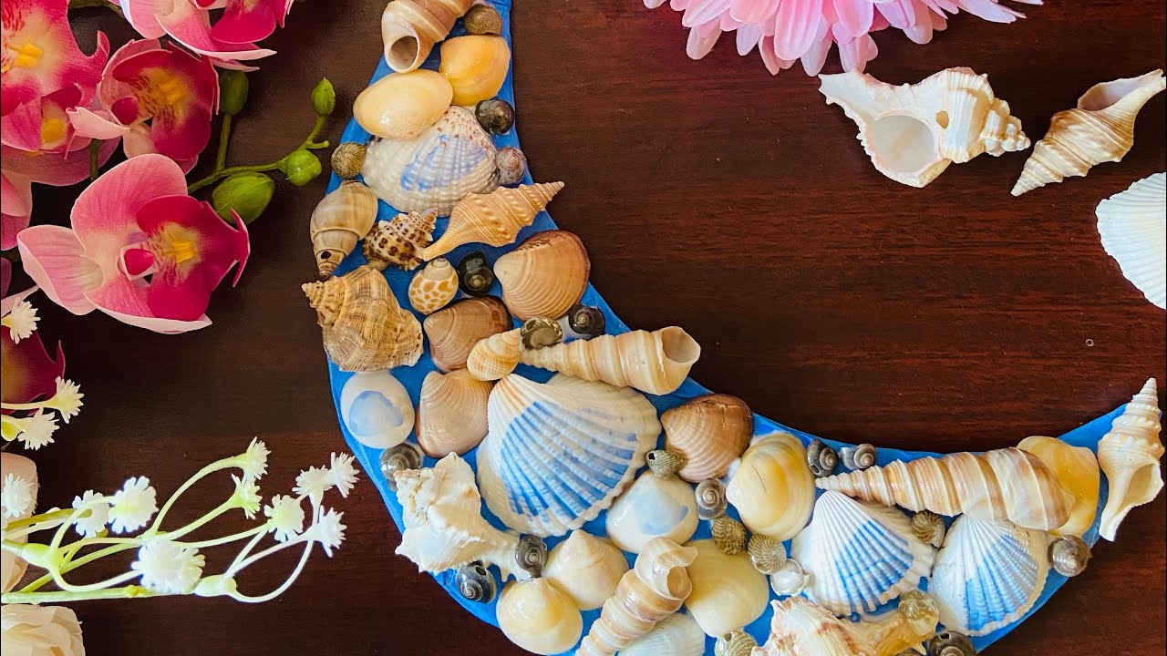 DIY Wall Decor using Cardboard and Sea shells - YouTube