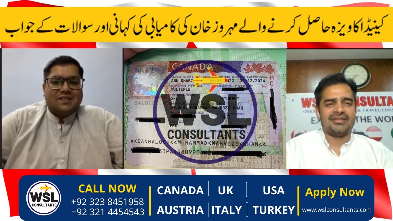 Canada Study Visa Success Story | Canada Non SDS Visa granted to Mehroz by WSL Consultants