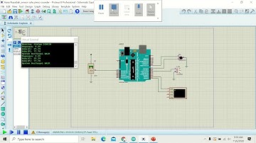 Project sensor suhu LM35 dengan output buzzer dan virtual terminal