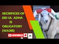 sacrifice of eid ul adha is obligatory (wajib) I eid al adha I qurbani I hamd the islamic academy