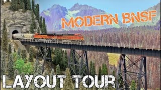 Layout Tour  Modern BNSF Fall River Division in HO Scale