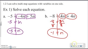 1.2 Multi-Step Equations (Variables One Side/Combine)