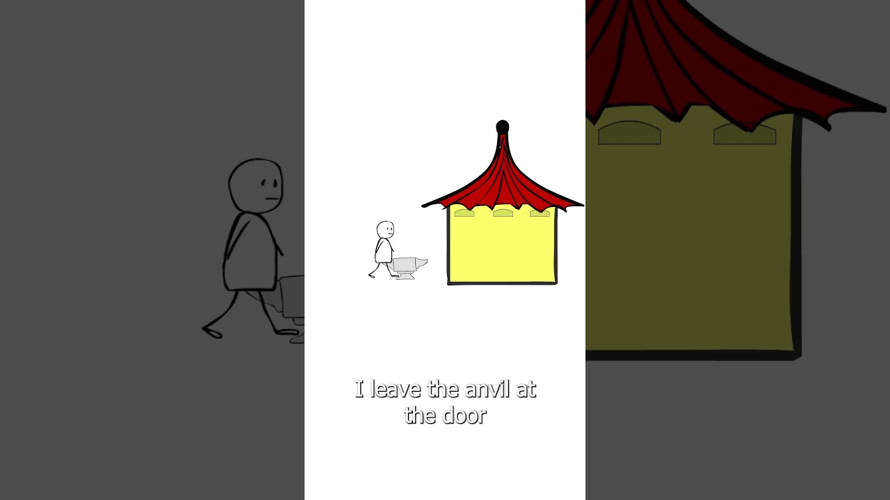 An anvil on the shoulder 