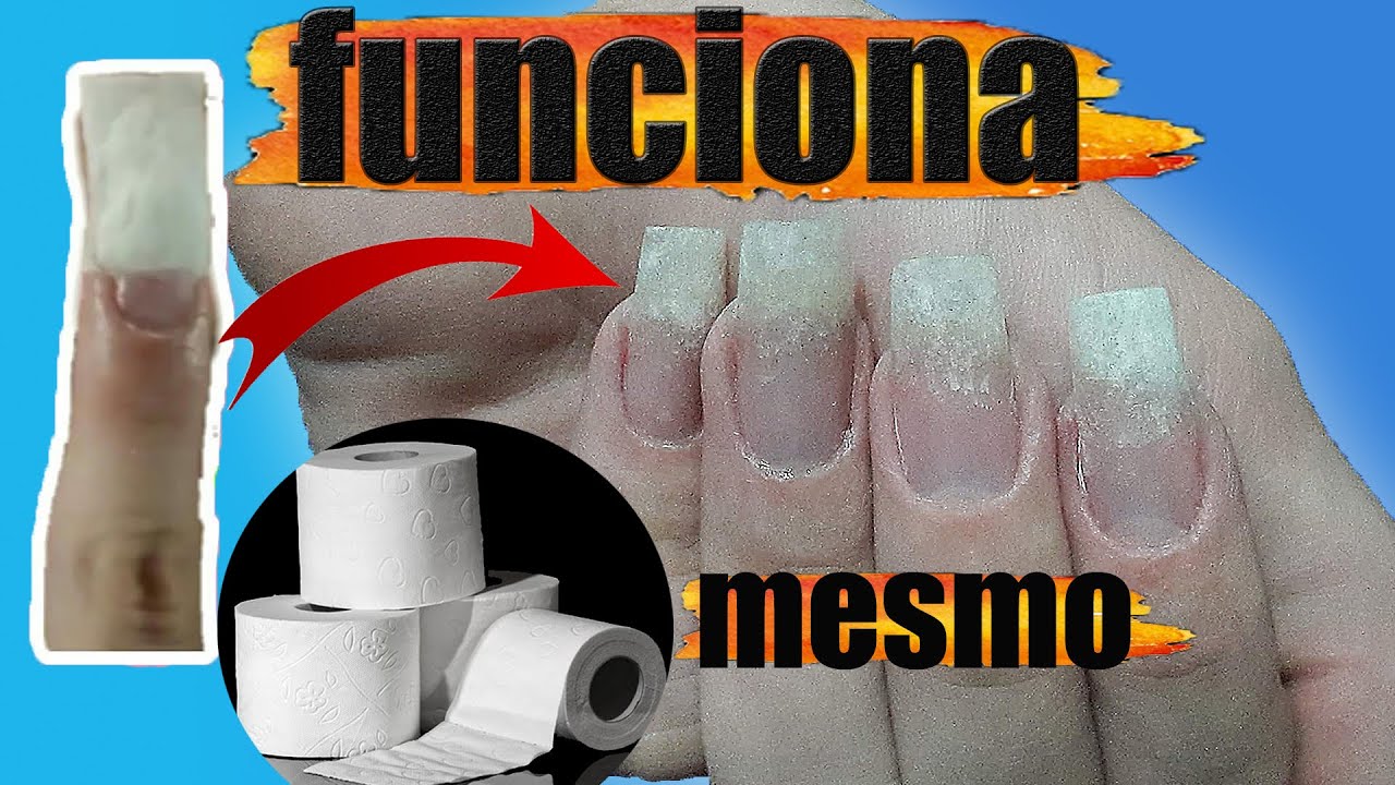 Unha POSTIÇA de PAPEL higiênico - MELHOR TÉCNICA - YouTube