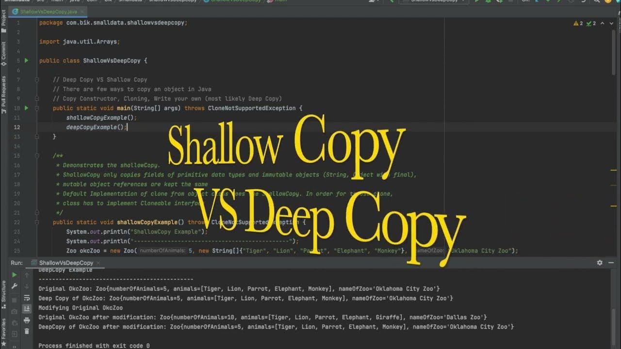 Shallow Copy VS Deep Copy in Java - YouTube