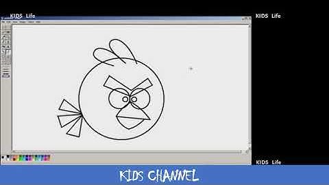 How to Draw Red Angry Birds with MS Paint - Easy Drawing