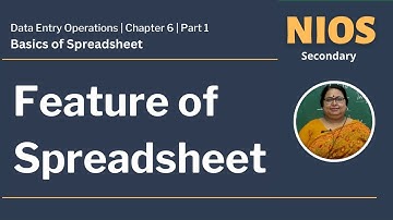 NIOS Secondary - Data Entry - Chapter 6 - Basics of Spreadsheet