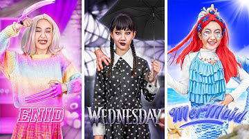 Nàng Tiên Cá Vs Wednesday Vs Enid Tại Thử Thách Trang Điểm Một Màu | Ai Sẽ Là Người Chiến Thắng?