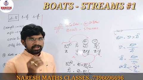 BOATS AND STREAMS :: RS AGARWAL :: arithmetic classes in Telugu:: NARESH sir
