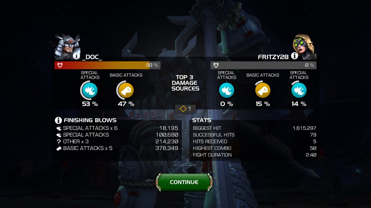 Mcoc big thing war node 8: r4 yelena w/ r4 samurai. 