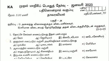 11th std botany first revision exam question paper 2023 || revision exam important questions