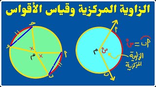 الزوايا والأقواس في الدائرة - الزاوية المركزية وقياس الأقواس