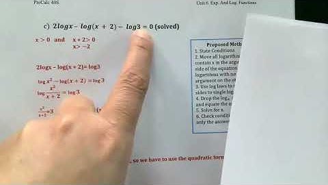 Unit 6P. Lesson 3 Logarithmic equations and Type II exponential equations