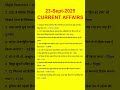 23 Sept 2025 Current Affairs | Current Affairs Today | Daily Current Affairs Class |