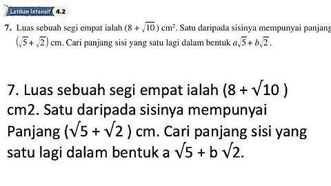 Latihan Intensif 4.2 No 7 | Bab 4 Indeks, Surd dan Logaritma | 4.2 Hukum Surd | Add Maths Form 4