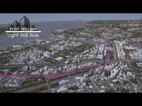 Cities: Skylines - First Person Light Rail Ride - Port William