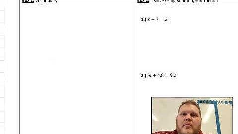 1.1 Solving Simple Equations Video