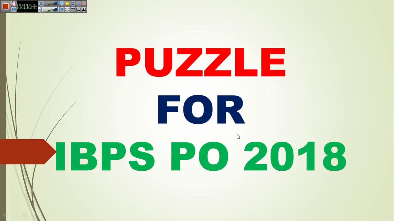 PUZZLE FOR IBPS PO 2018