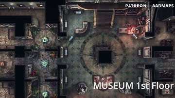 Advanced Animated Dungeon Maps - MUSEUM 1st Floor battle maps