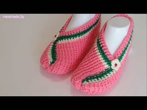 Pantuflas A Crochet Para Mujeres Diseño Muy Facil TUTORIAL Paso A Paso🧶