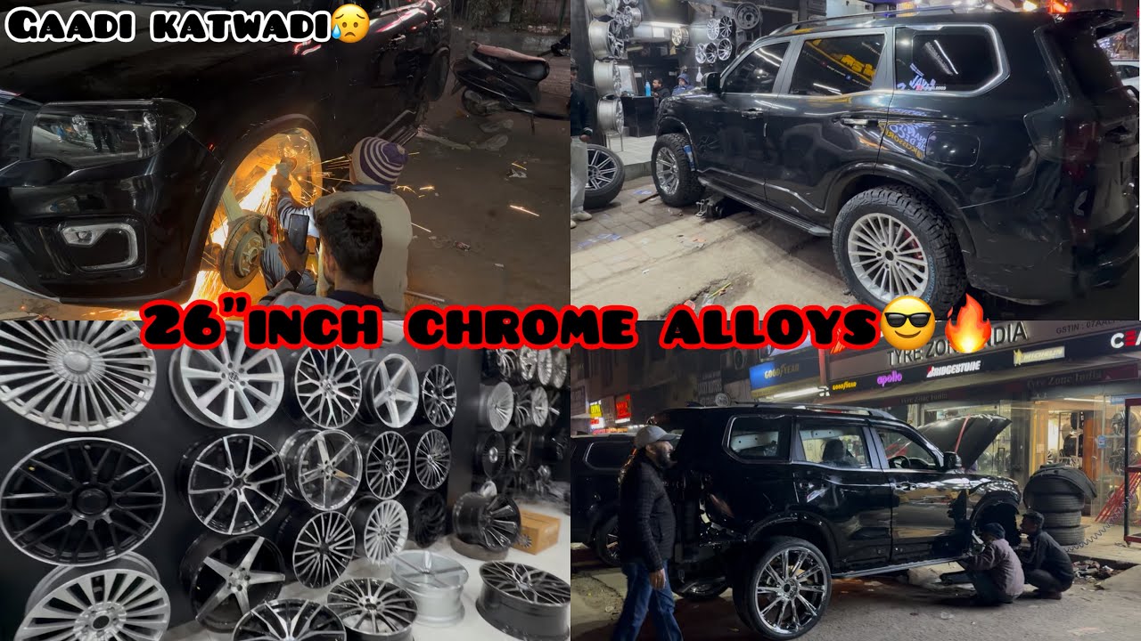 दोनों Scorpio N के alloys🛞 change करवा दिए😎|| 26”inch installed in Scorpio N🔥|| chikki0009