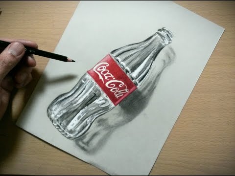 色鉛筆でコーラの空きビン描いてみた Draw A Coca Cola Bottle Youtube