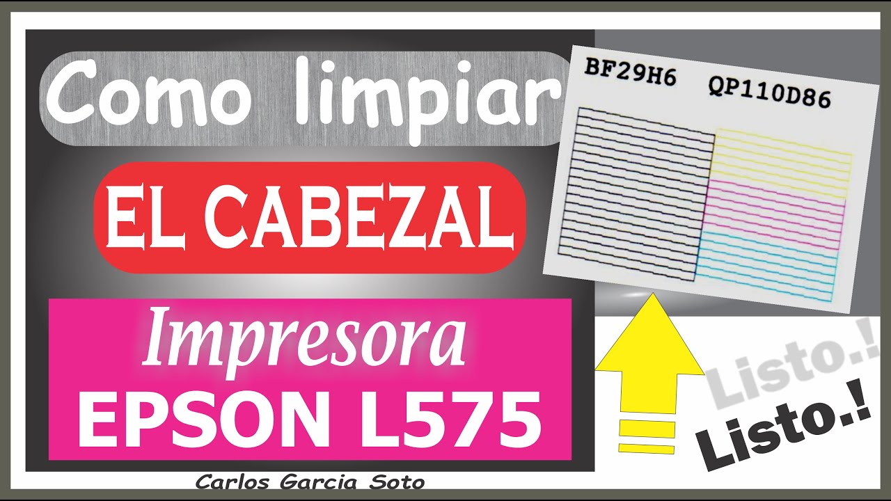 EPSON L575 COMO LIMPIAR EL CABEZAL-FÁCIL DE APRENDER - YouTube