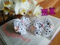 Бантики в горошек из репсовой ленты./ Polka dot bows with rep Lenti